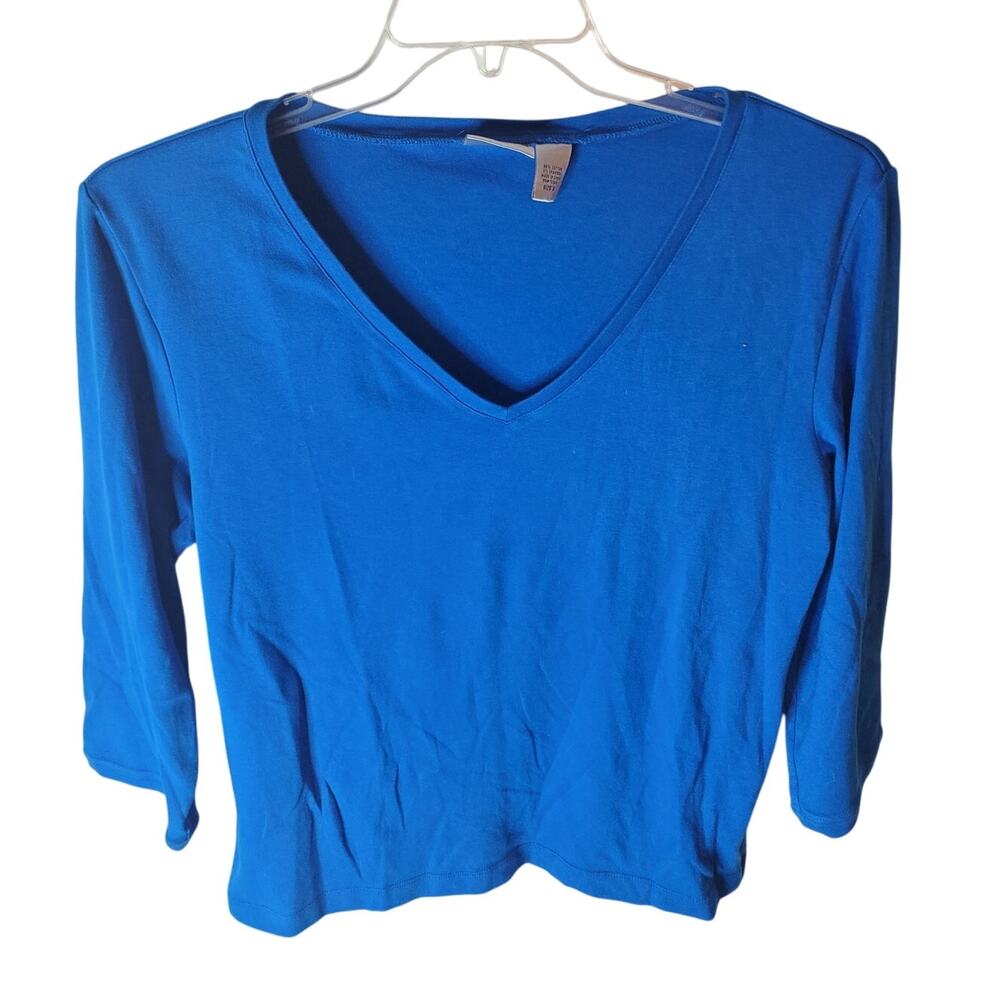 Chico's Turquoise Blue XL 3/4 Sleeve Top